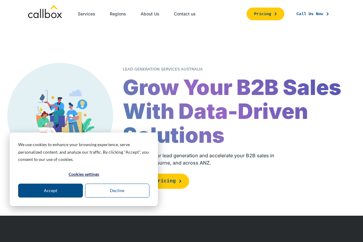 Callbox Australia homepage, Brisbane B2B lead generation agency
