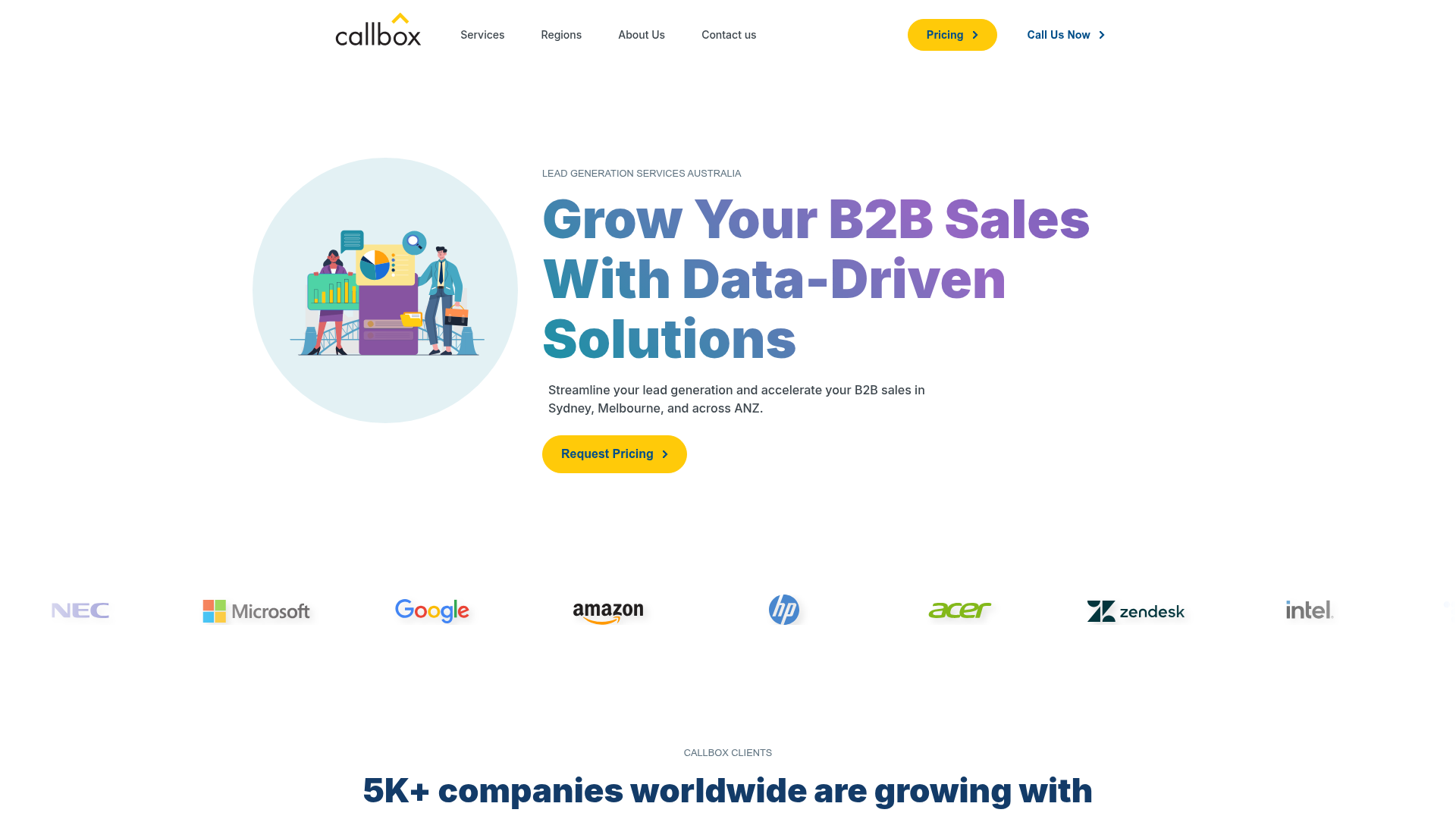 Callbox Australia homepage screenshot