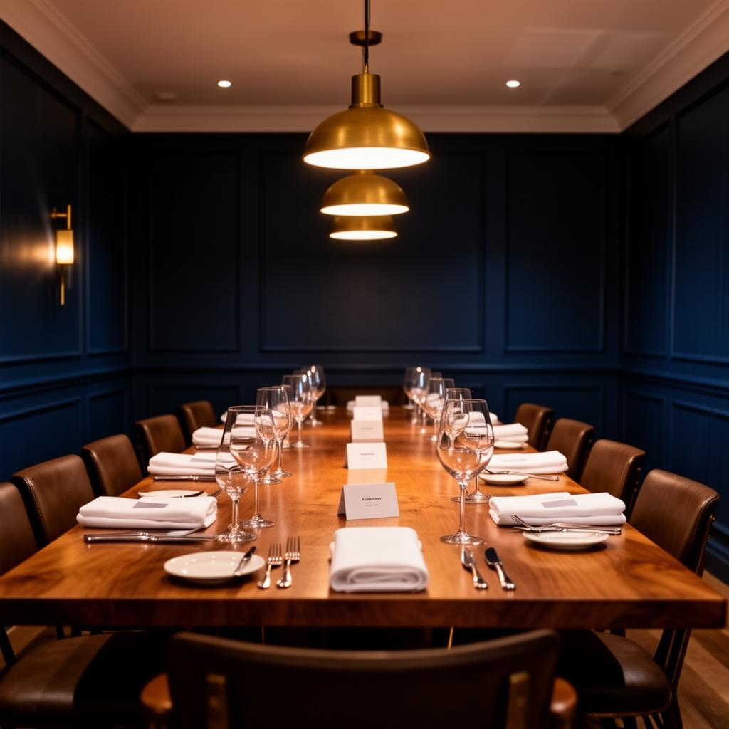 Premium private dining boardroom set for a Sydney executive roundtable dinner
