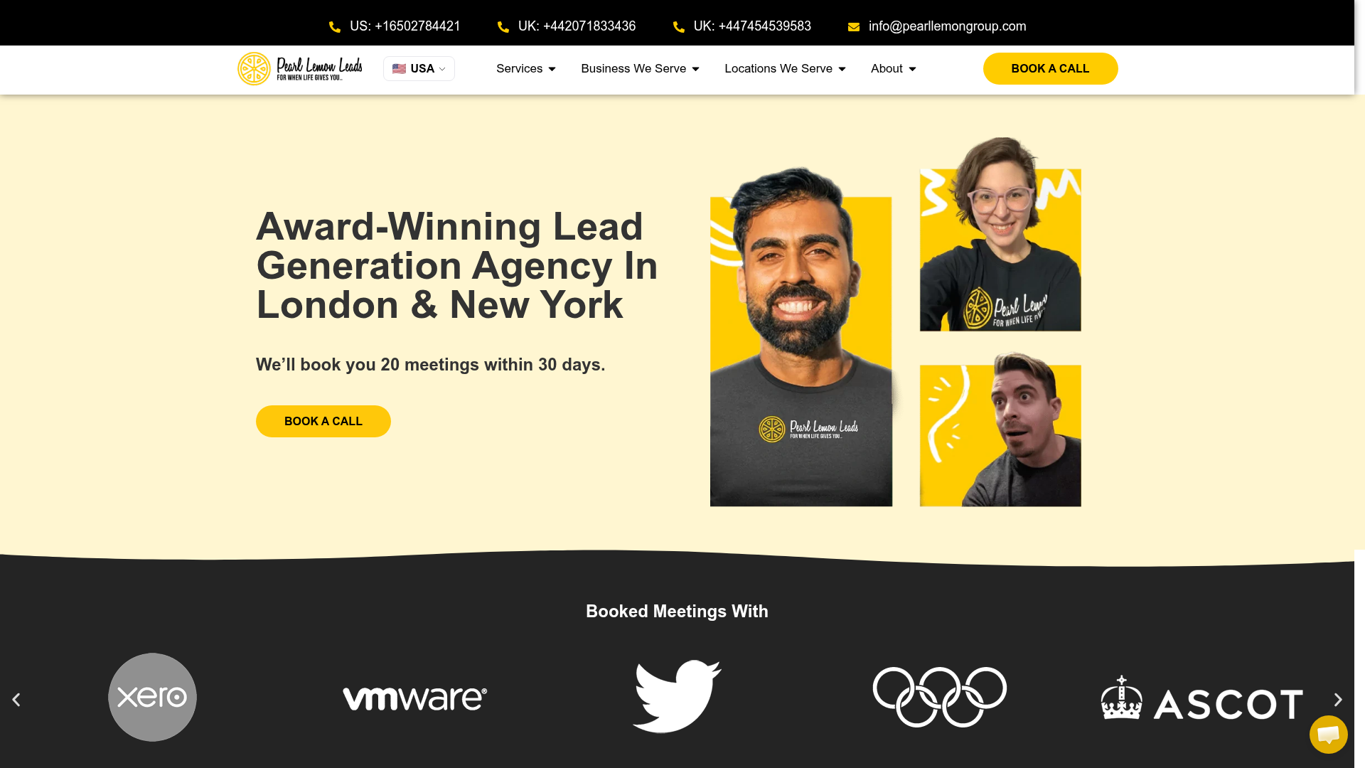 Pearl Lemon Leads homepage screenshot