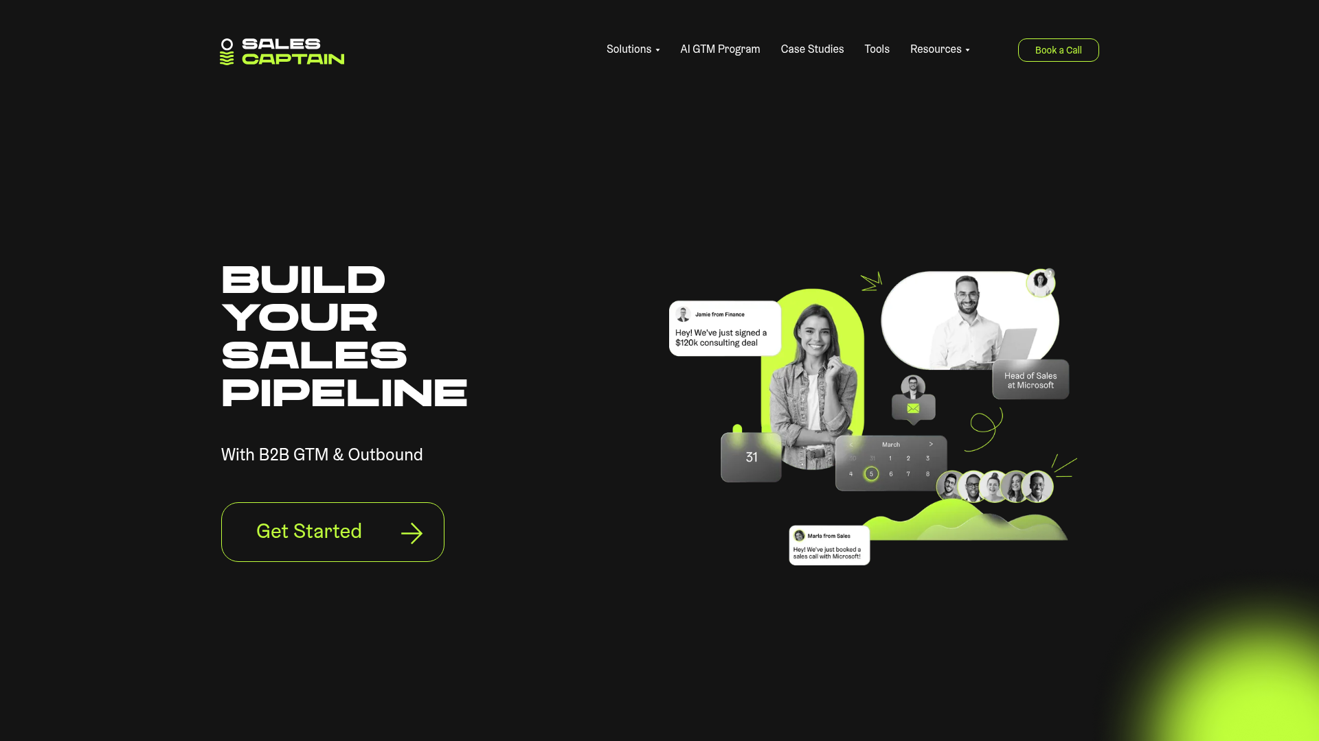 SalesCaptain homepage screenshot